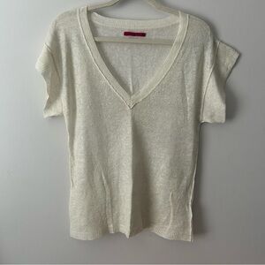 VELVET linen metallic thread short sleeve top S